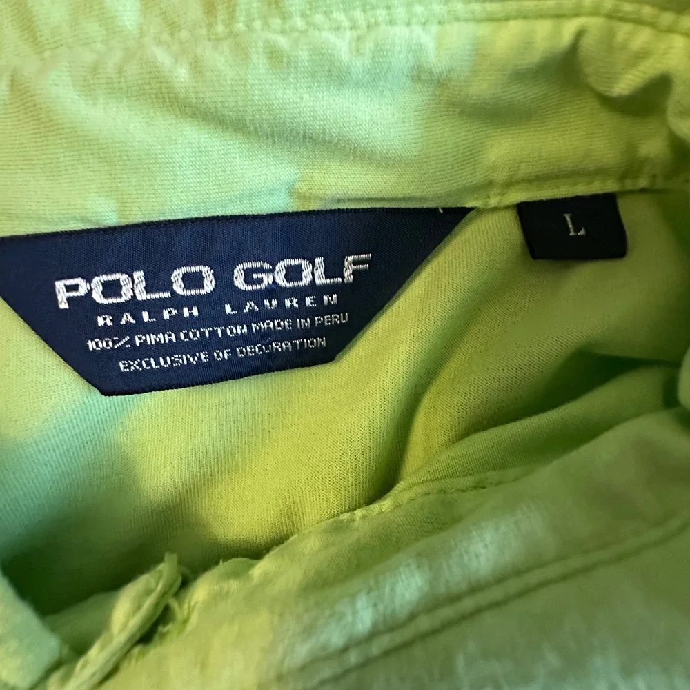 Ralph Lauren‎ Polo Golf Men's L Green Pima Cotton Short Sleeve Polo Shirt