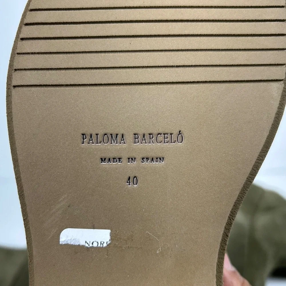 Paloma Barcelo Size 40 US 9.5 Olive Green Suede Over the Knee Platform Boots NEW