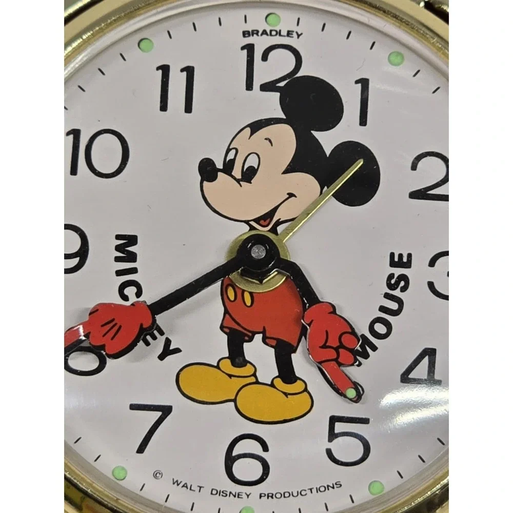 Vintage Mickey Mouse travel alarm clock Walt Disney by‎ Bradley Japan RARE
