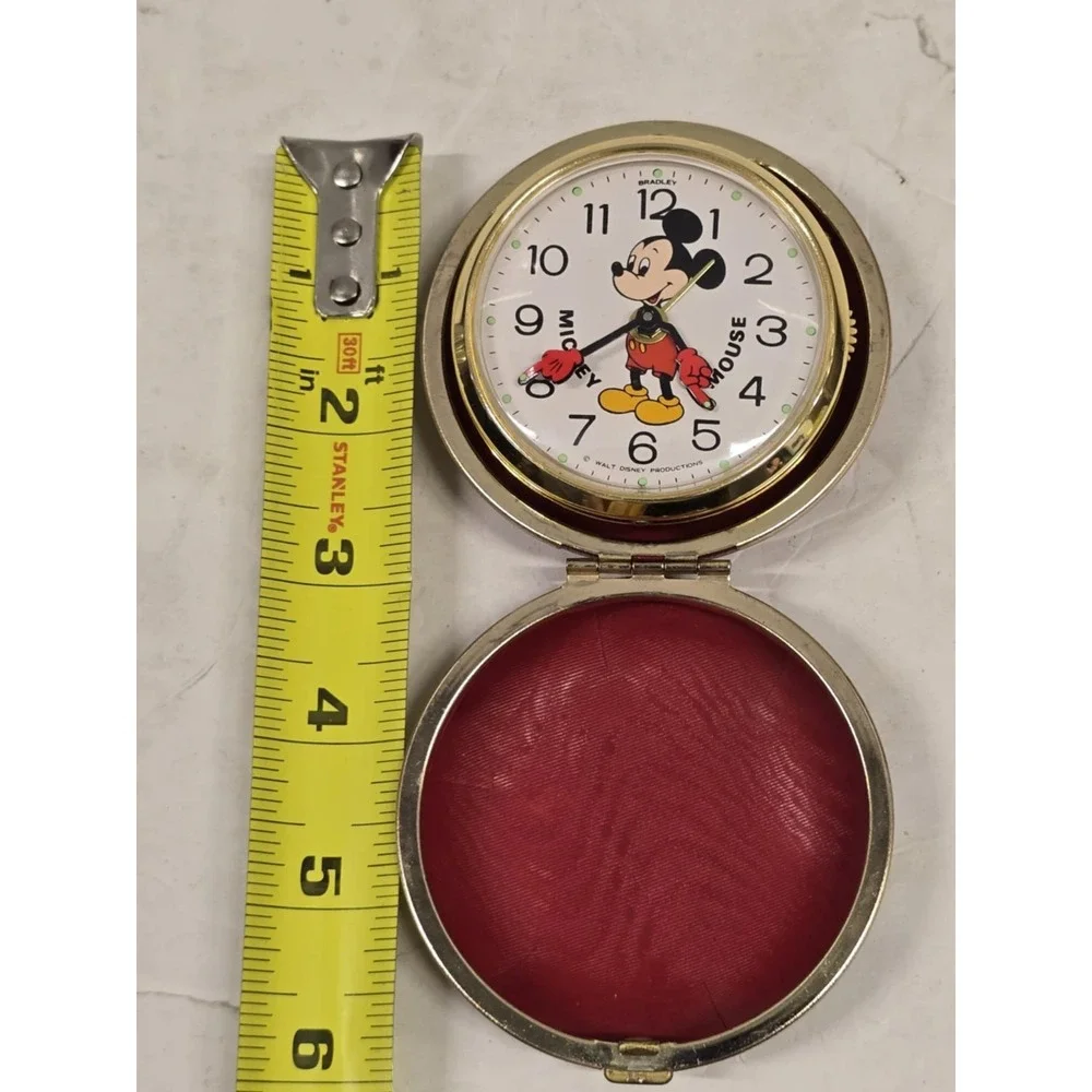 Vintage Mickey Mouse travel alarm clock Walt Disney by‎ Bradley Japan RARE