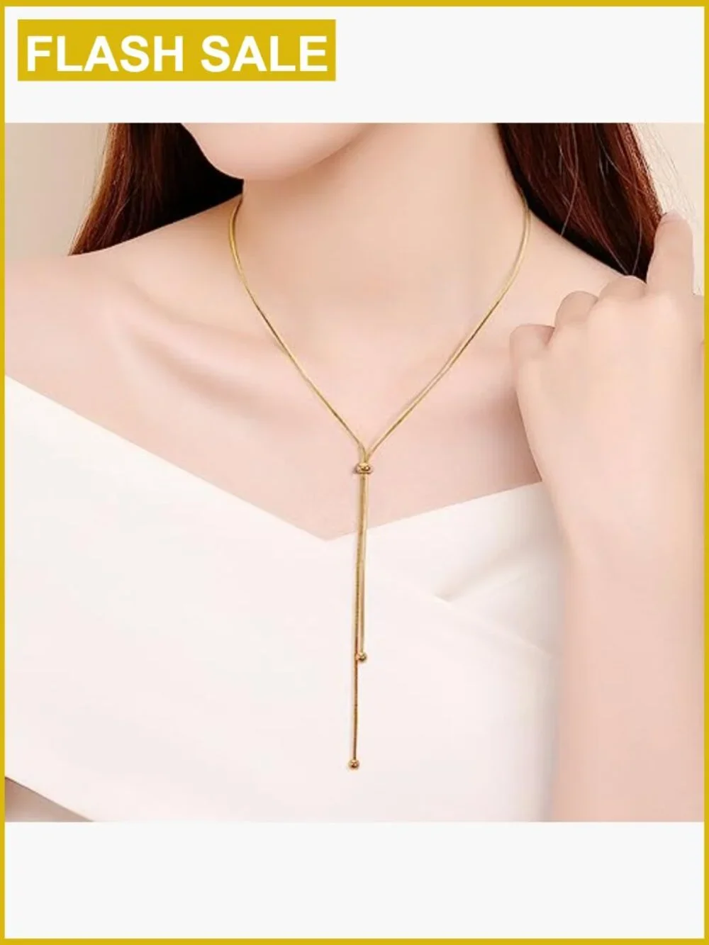 Adjustable Long Tassel Dress Sweater Chain Necklace