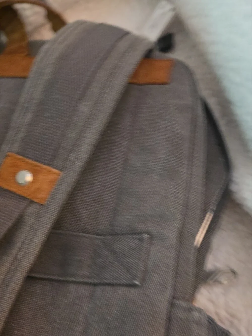 Travelon Gray And Drak Tan Large Backpack