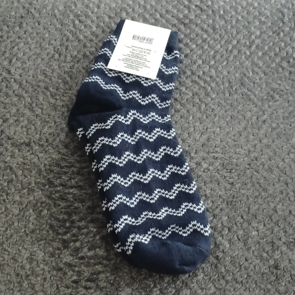 New Madewell Wavy Stripe Ankle Socks Classic Indigo