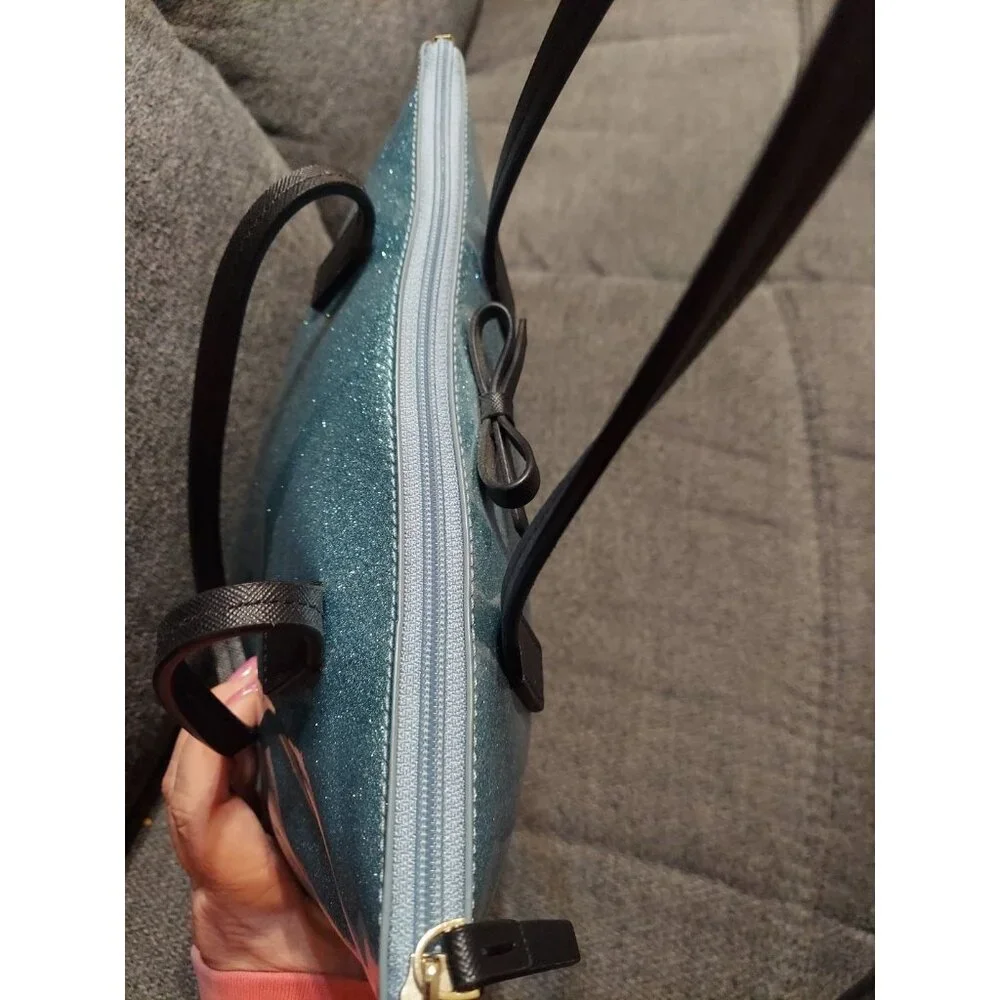 Kate Spade New York Purse Ice Blue Sparkle Glitter-Hand Bag Or Shoulder‎ Bag