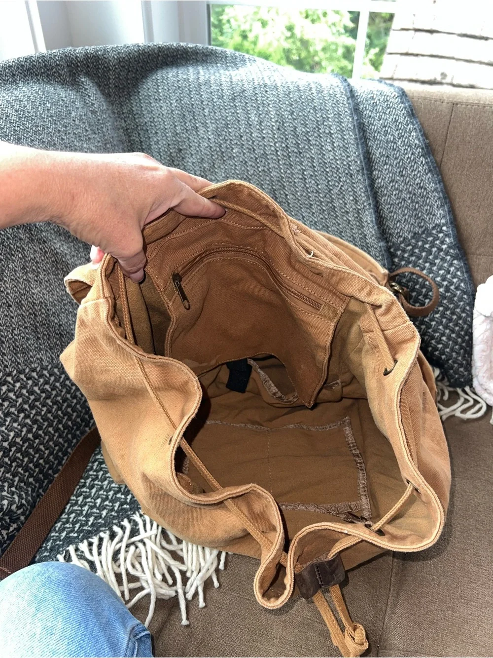 Vintage desertwolf Canvas Backpack in Tan - Casual Men’s Daypack