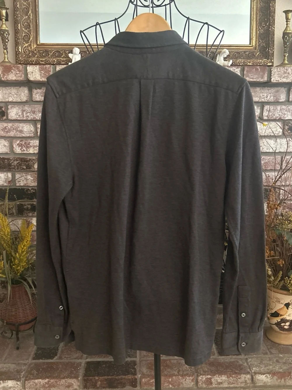 Polo Ralph Lauren Men’s Gray Classic Fit Long Sleeve Polo Shirt Sz M