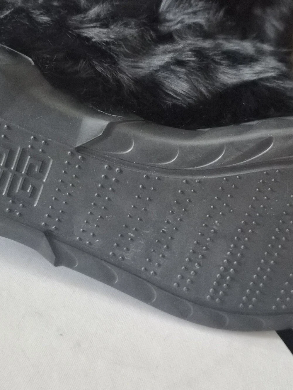 Givenchy Black Fur Platform Boots with Silver Hardware