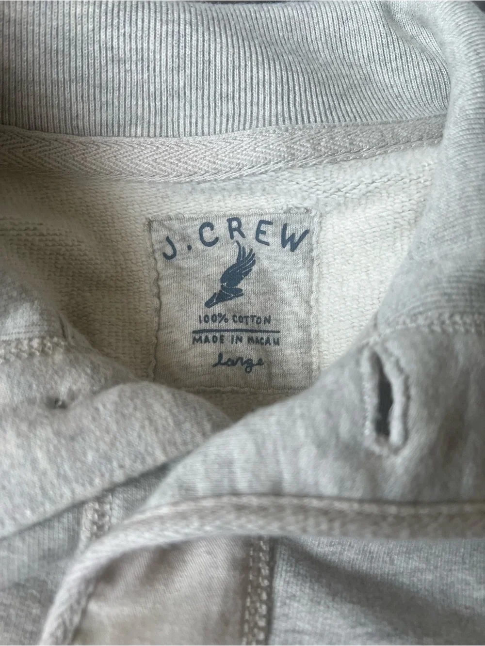 J. Crew Light Gray Cotton Mock Neck Pullover