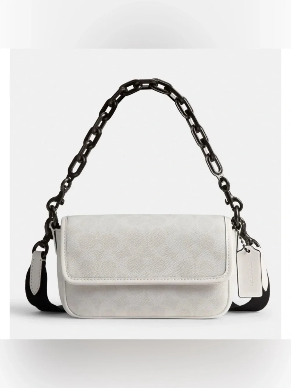 COACH Charter Flap Crossbody 18 Signature Canvas, WHITE/BLACK SIG