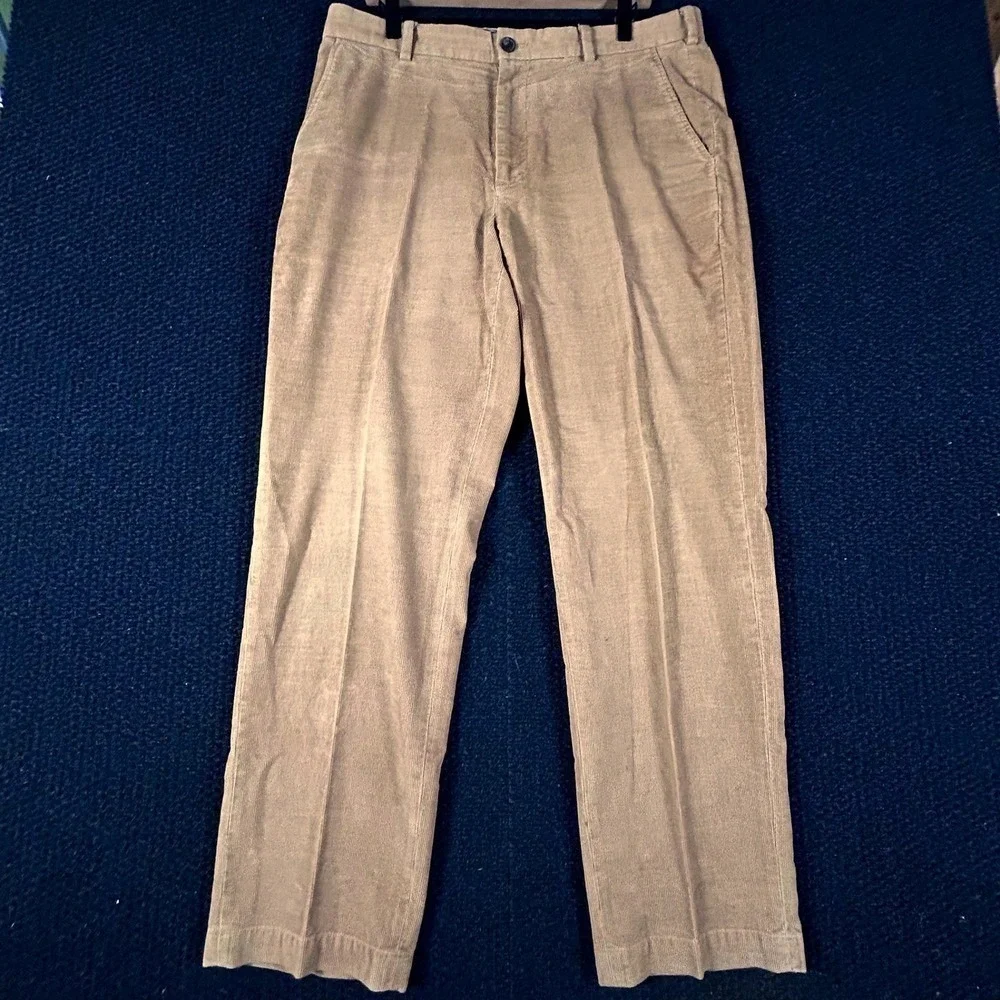 Brooks Brothers Clark Corduroy Pants Tan Mens W36‎ L32 Straight Fit Cotton