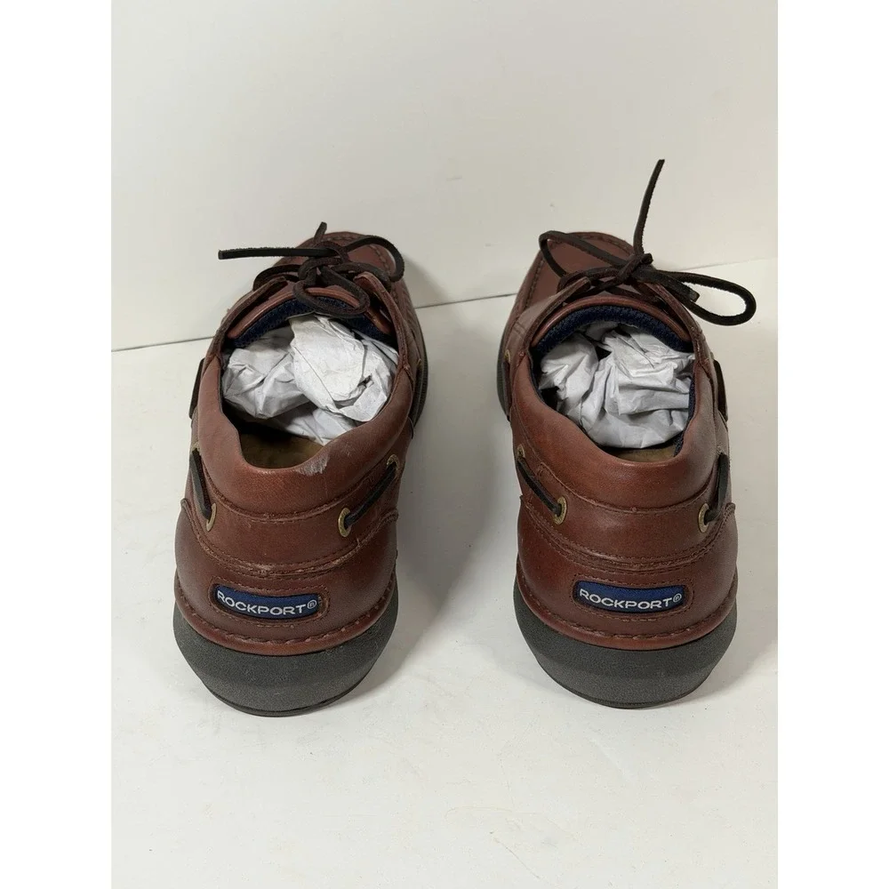 Rockport, Men's Zealand Brown Leather Boat‎ Shoes, Size 11.5