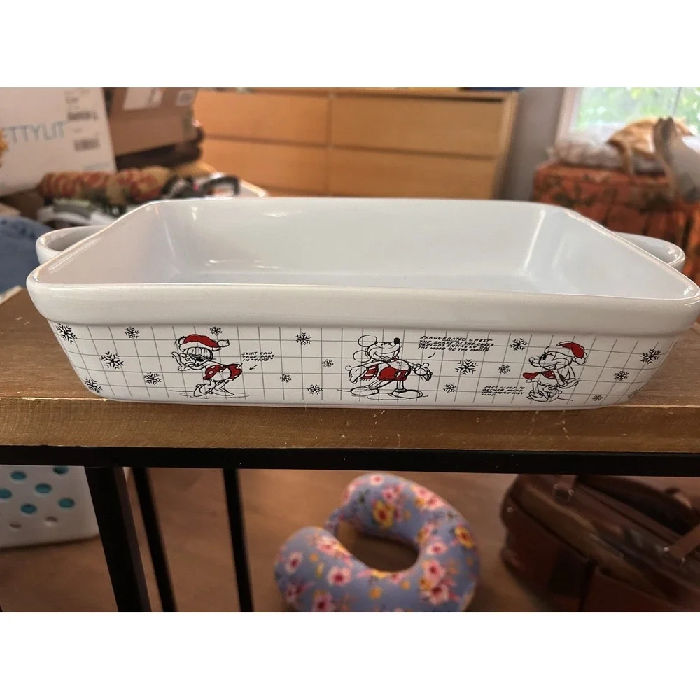 Disney Mickey Minnie Mouse Sketchbook‎ Christmas Rectangle Baker Baking Dish