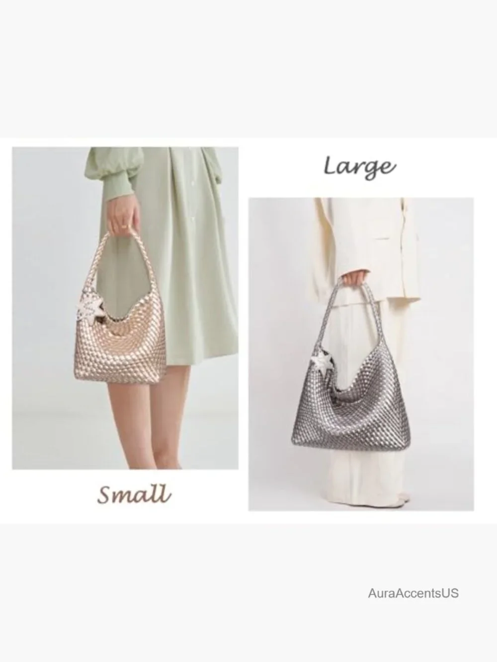 Handmade Woven Tote Bag Large Vegan Leather Slouchy Hobo Shoulder Handbag