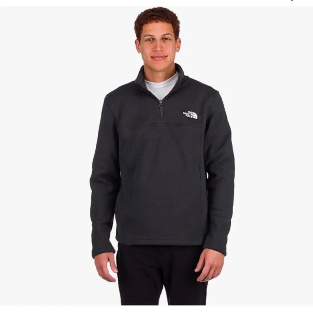 The North Face Men's Gray Fleece Long Sleeve 1/4 Zip Jacket Size M