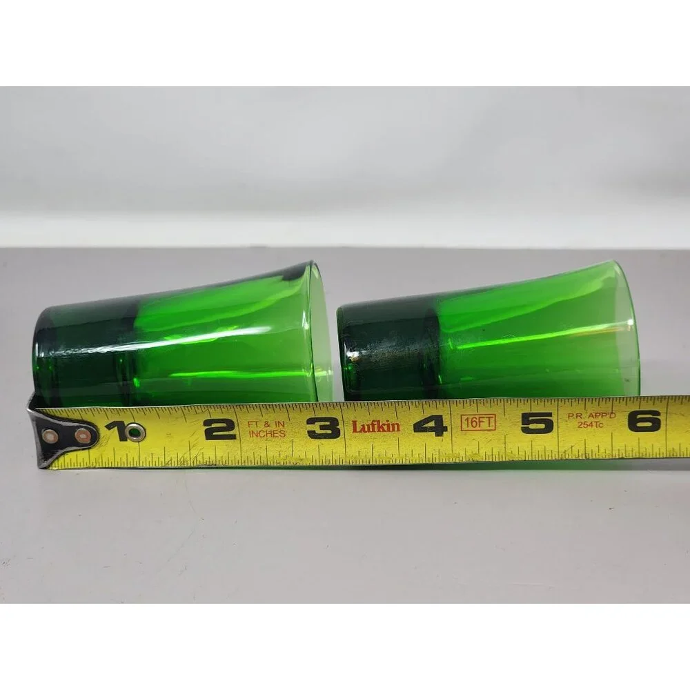 Vintage Emerald Green Glass Beer Mug & Jagermeister 2 Shot Glasses‎ Set