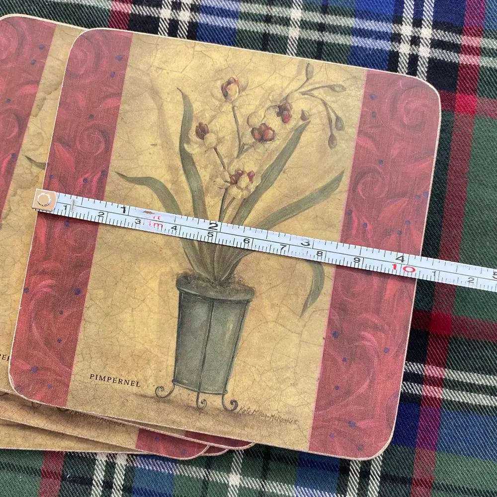 Set of 4 Pimpernel Coasters Cork‎ Backed, Excellent Condition!