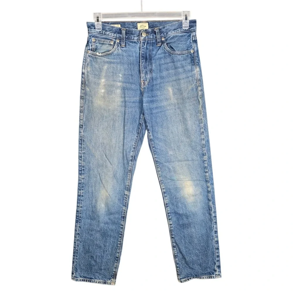 J. Crew Jeans Men's 31x31 Actual  Relaxed Fit Classic Blue Distressed Faded