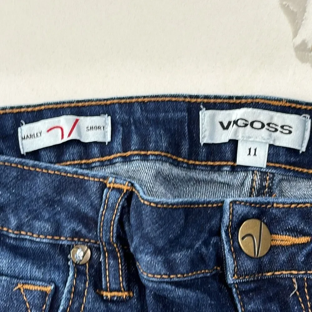 Vigoss | Marley Short Juniors Blue Denim Cuffed Jeans Shorts Size 11 Women's