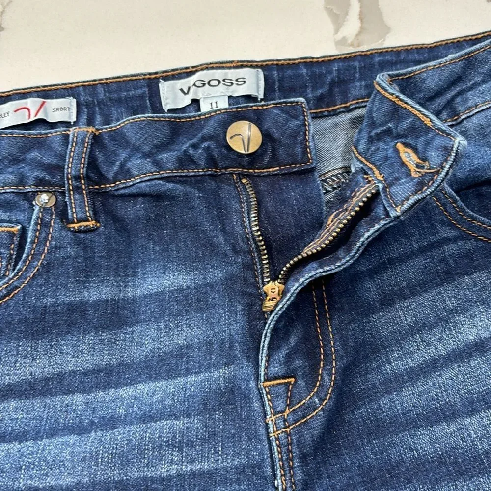 Vigoss | Marley Short Juniors Blue Denim Cuffed Jeans Shorts Size 11 Women's