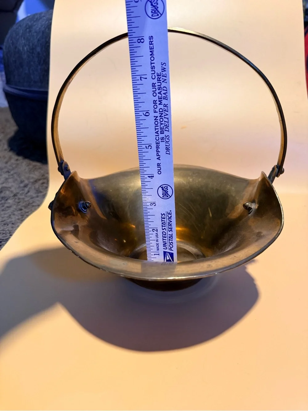 Brass Hanging Basket Bowl - Metallic Gold Home Accent