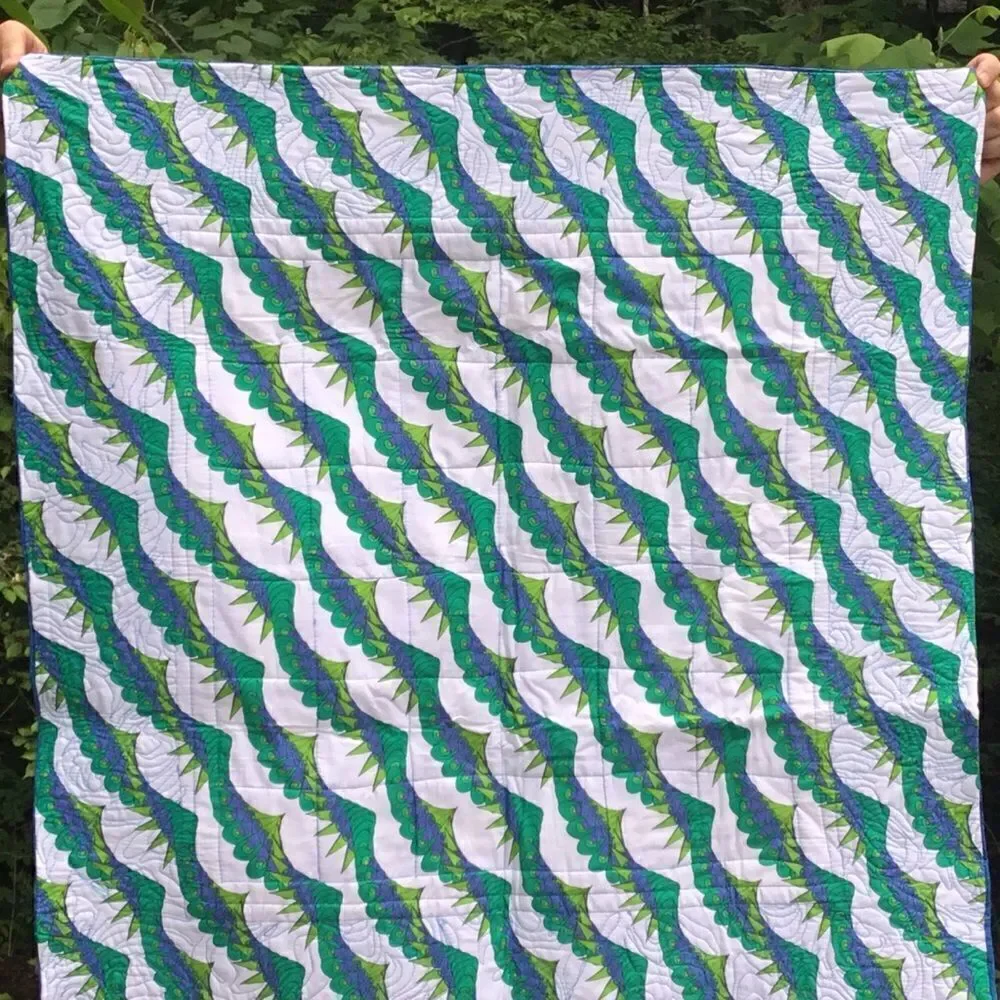 NWT Hand Crafted Blue & Purple Quilt
