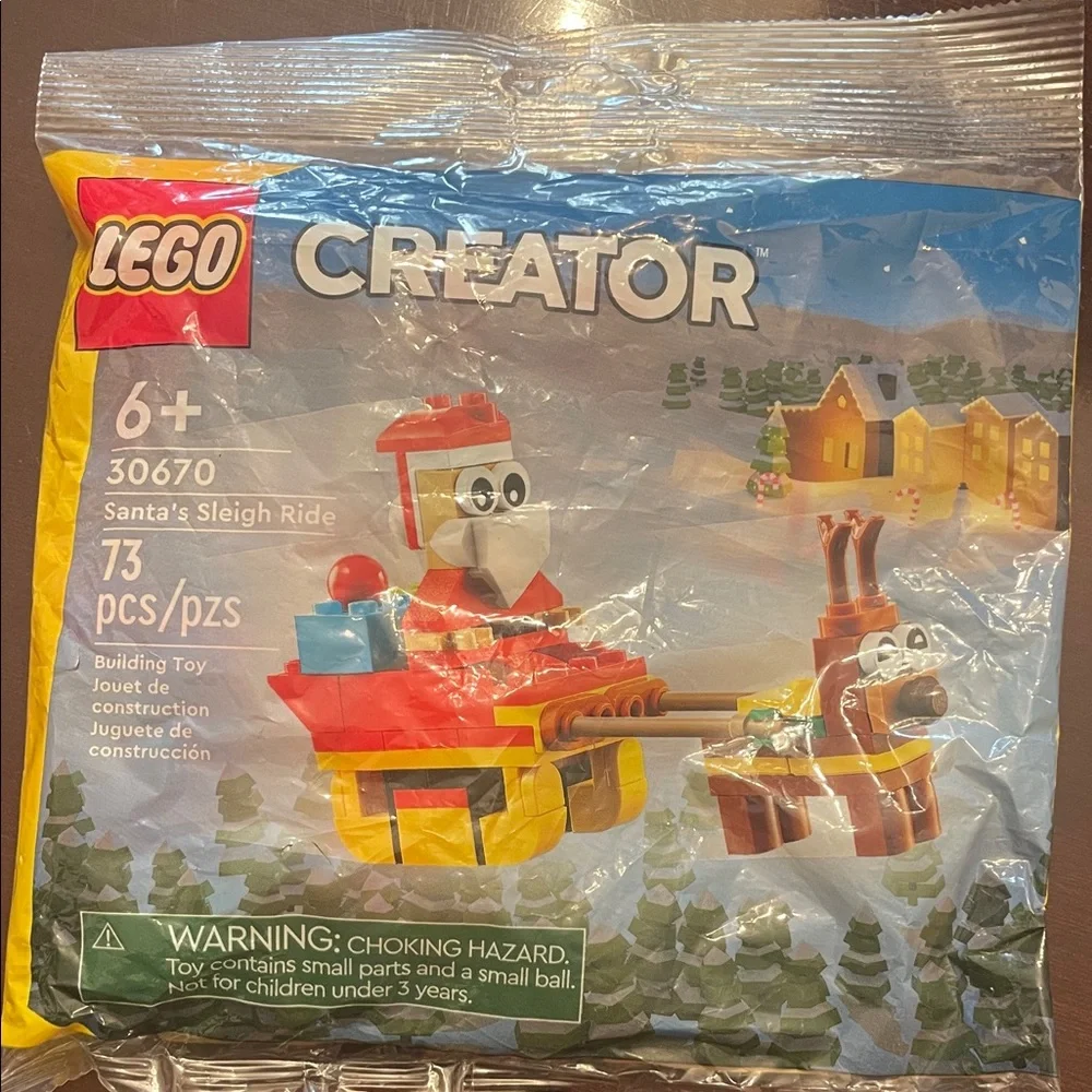 LEGO Creator Festive Sleigh Building Set Santa with reindeer 73 pieces new