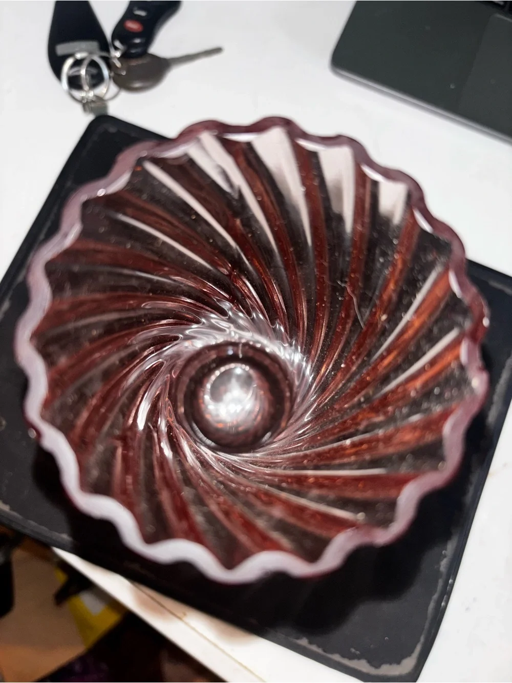 Swirled Pink Glass Vase