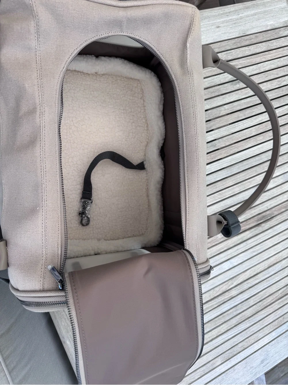 Neutral Taupe Pet Carrier Bag with Clear Window - Dog or Cat Travel Bag NWT