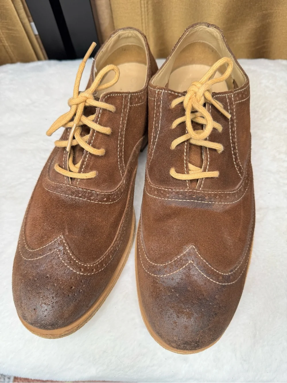 Rockport Seventy One brown suede leather wingtip shoes men’s US 8