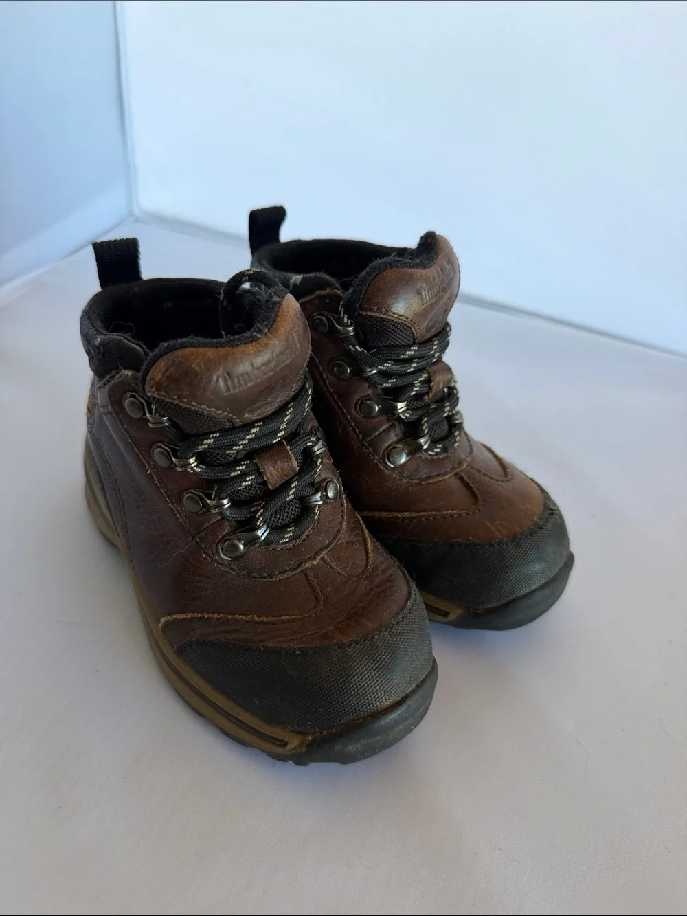 Timberland Kids Brown and Black Leather Hiking Boots