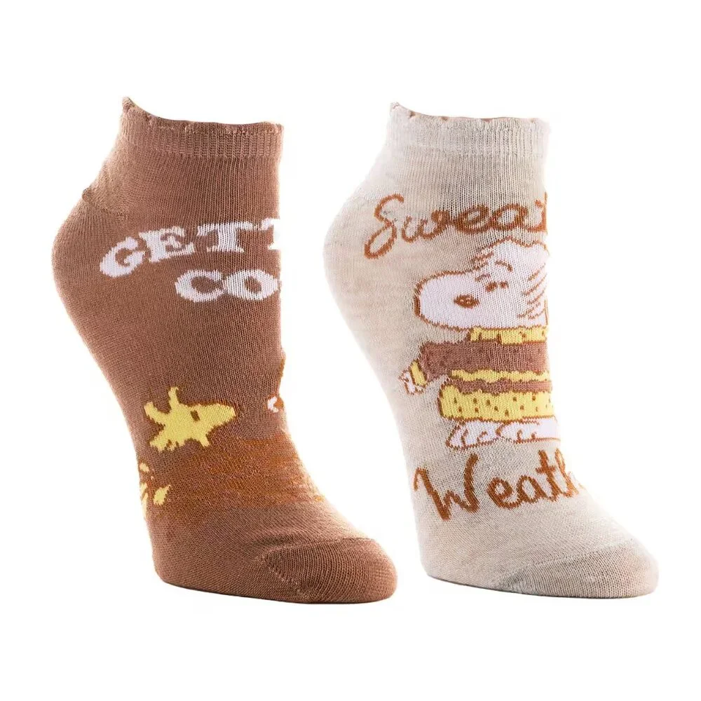 Peanuts Fall Cozy 2 Pair Adult Ankle Sock Set