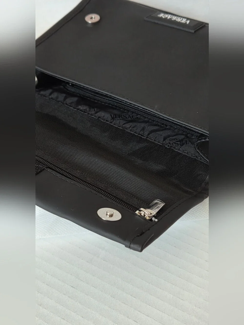 Versace black foldover