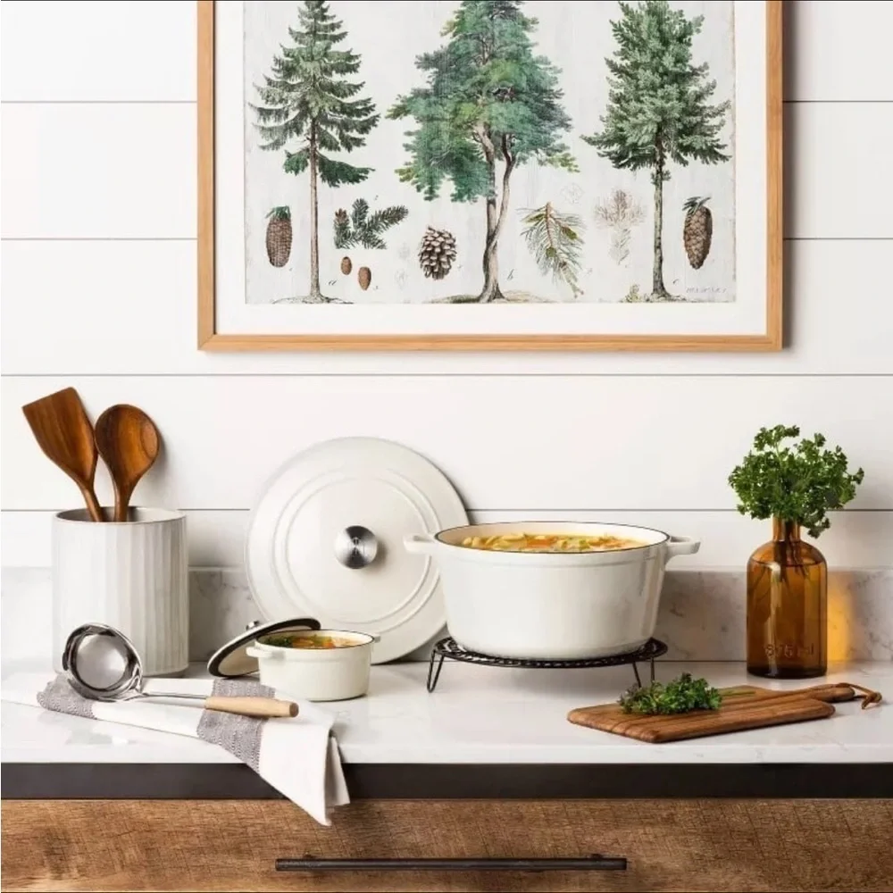 .5qt Enameled Cast Iron Mini Dutch Oven Cream - Hearth & Hand™ with Magnolia