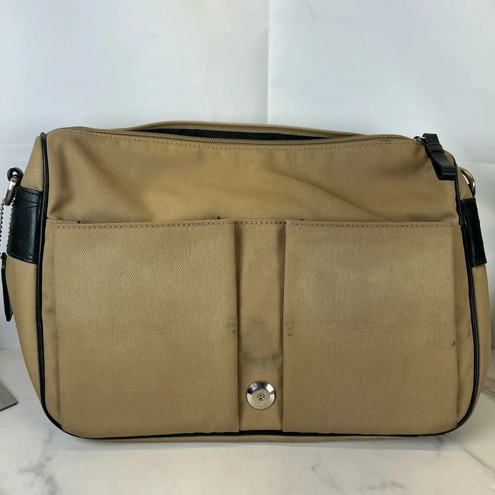 Coach Unisex Mercer‎ Y2K Twill Tan Black Messenger Shoulder Nylon Crossbody Bag