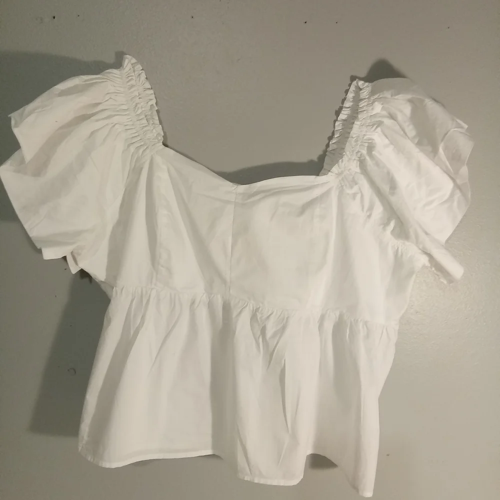 Old Navy White Puff‎ Sleeve Blouse 4X 👠
