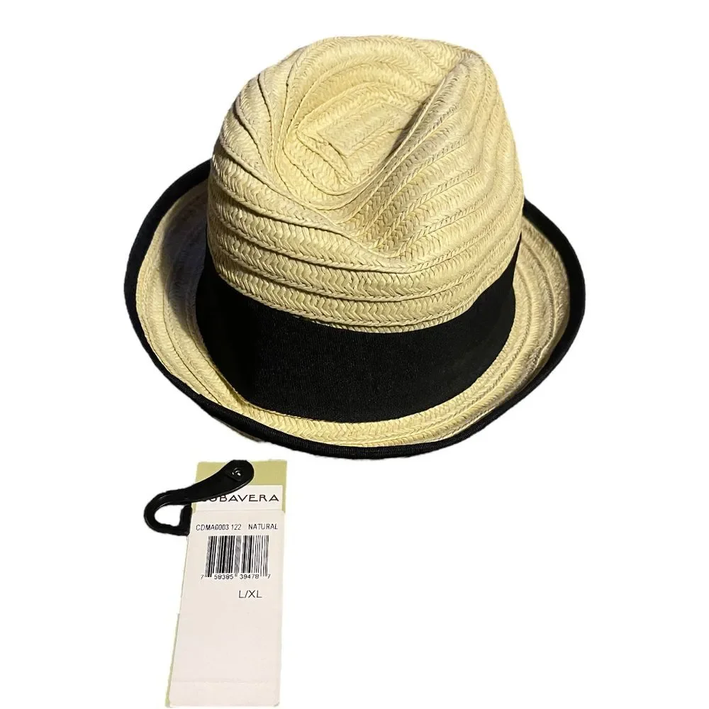 NWT Cubavera Straw Fedora Hat Kids L/XL‎
