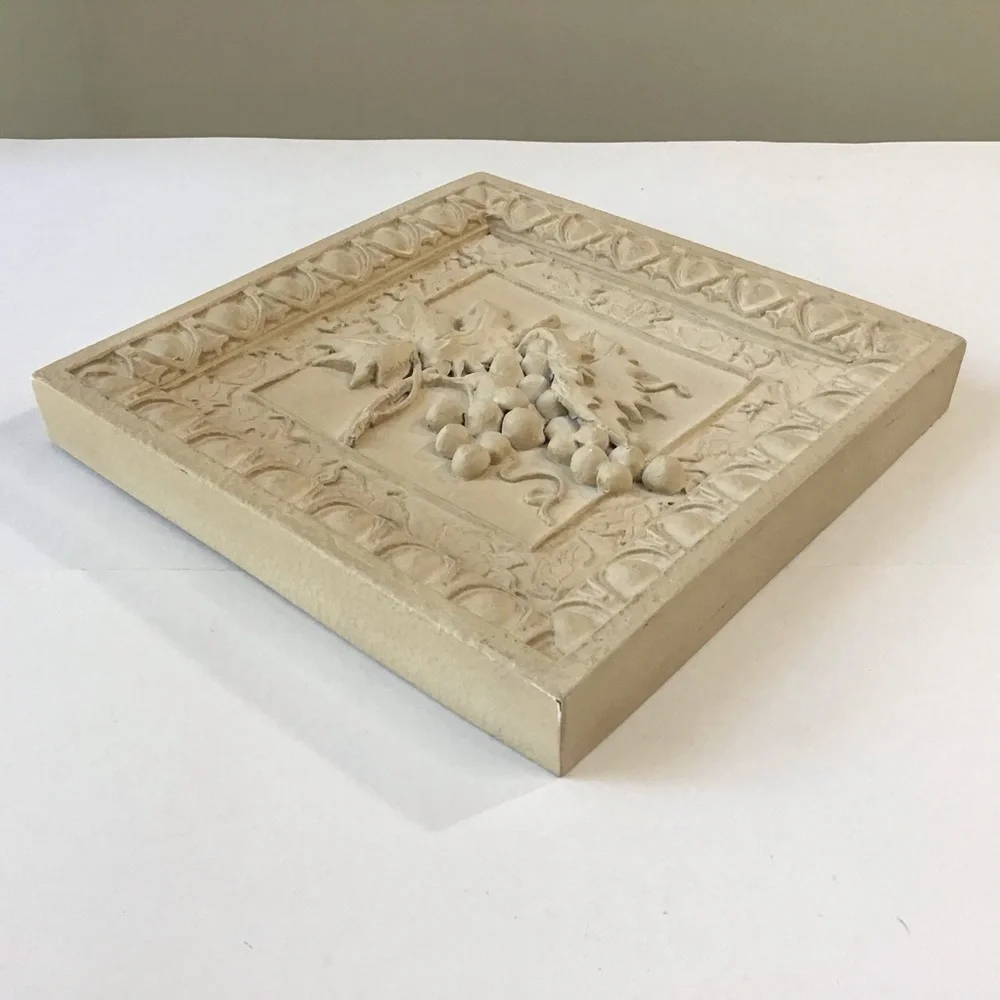 Decorative Cream Grape Relief Wall Plaque - Home Wall Decor