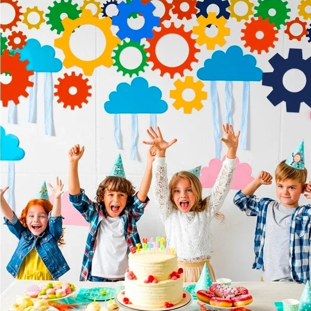 72 pieces Robot Gears‎ party decor Colorful Gears to create backdrop