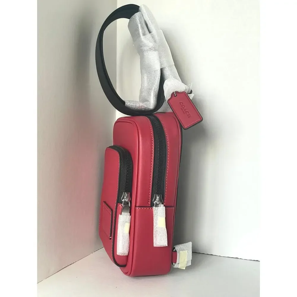Coach Racer Sling Pack CU252 True Red Calf Leather Small Crossbody