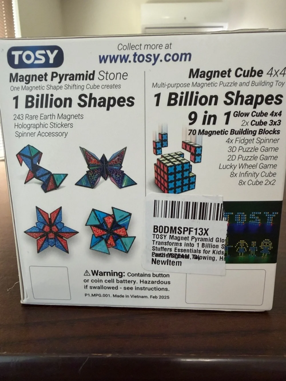 TOSY Magnet Pyramid Glow - Glow in the Dark Shape Shifting Magnetic Puzzle