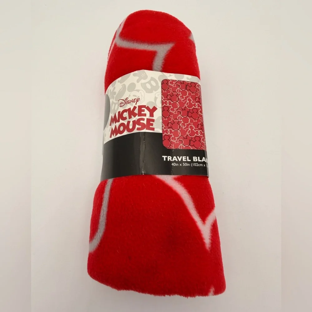 Disney Travel Blanket with Mickey Mouse Pattern