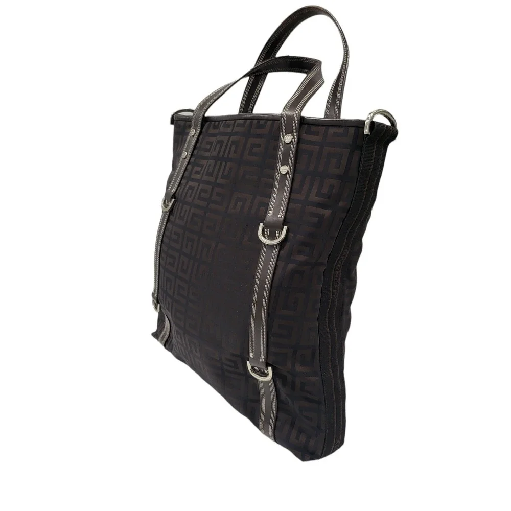 Auth GIVENCHY 2Way Handbag‎ Shoulder Bag Brown Nylon/Leather