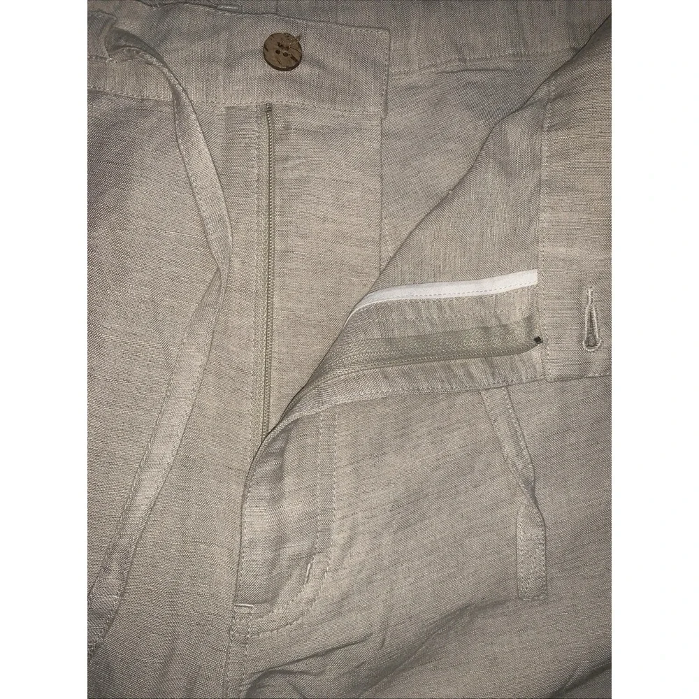 Havana Shirt Co Pants Men XL Beige Linen Blend Beach Casual Drawstring Inseam 29