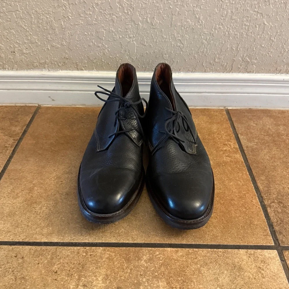 Johnston & Murphy Black Pebbled Leather Chukka Boots Men's 12M Lace Up Casual
