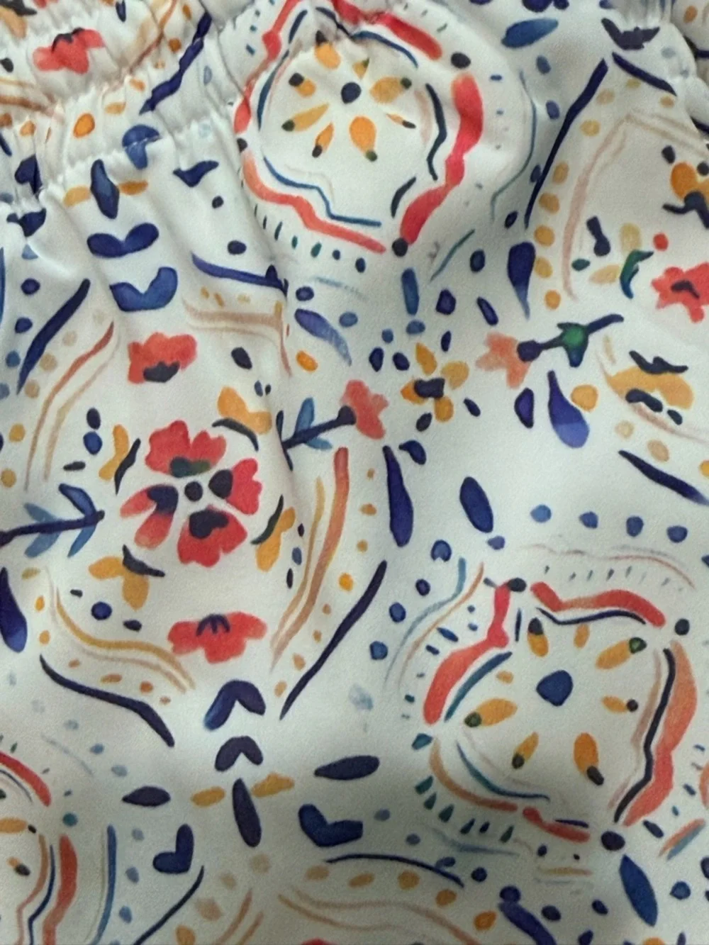 Paisley & Gray Slim Fit 6” White Swim Trunks with Multicolor Tile Print