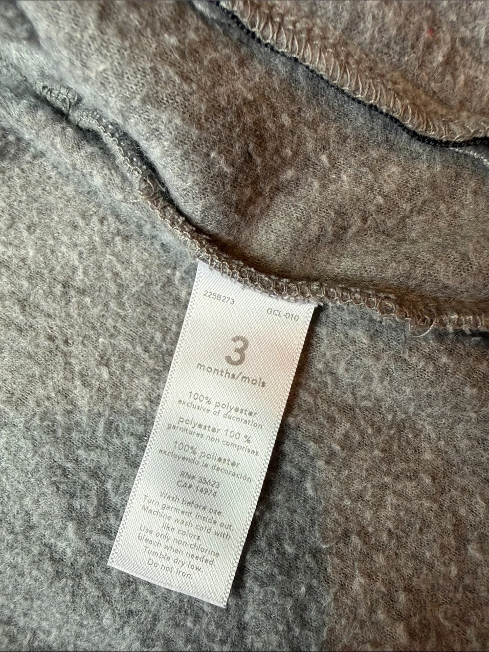 Carter's | Gray Fleece Jacket with Bright Orange Trim