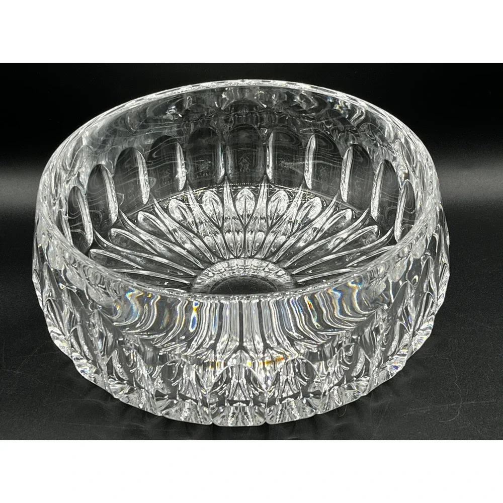 Vtg Gotham Althea Heavy Cut Lead Crystal Round Bowl 7.5