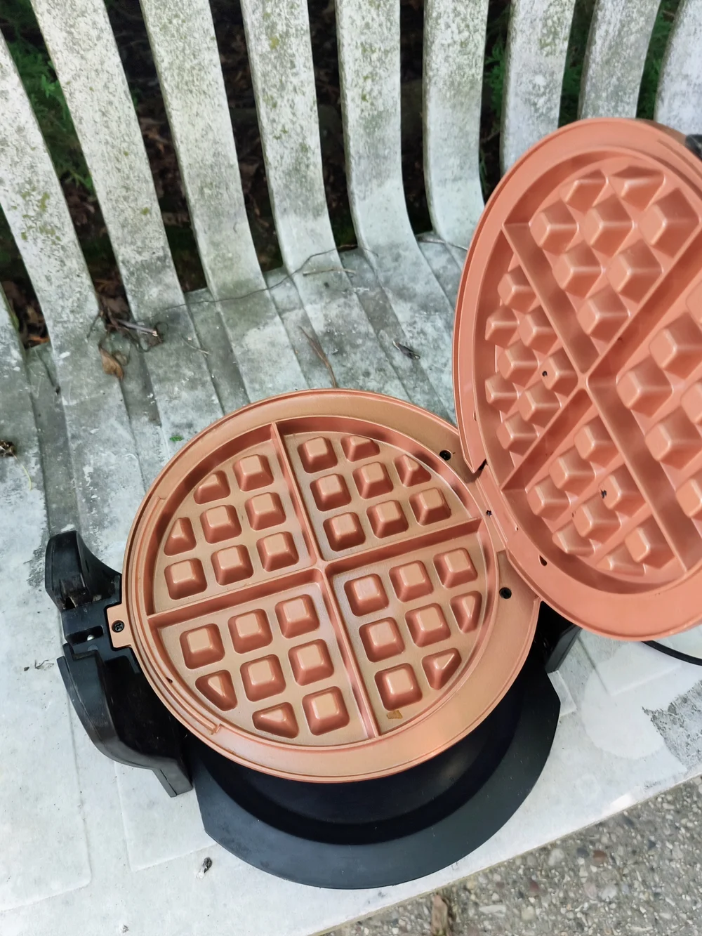 Copper Nonstick 4-Segment Electric Waffle Maker From Bella Works