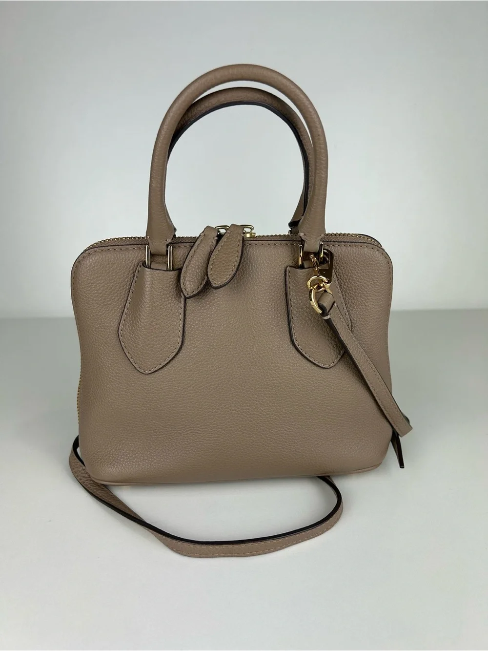 TORY BURCH MINI SWING SATCHEL CROSSBODY TAUPE