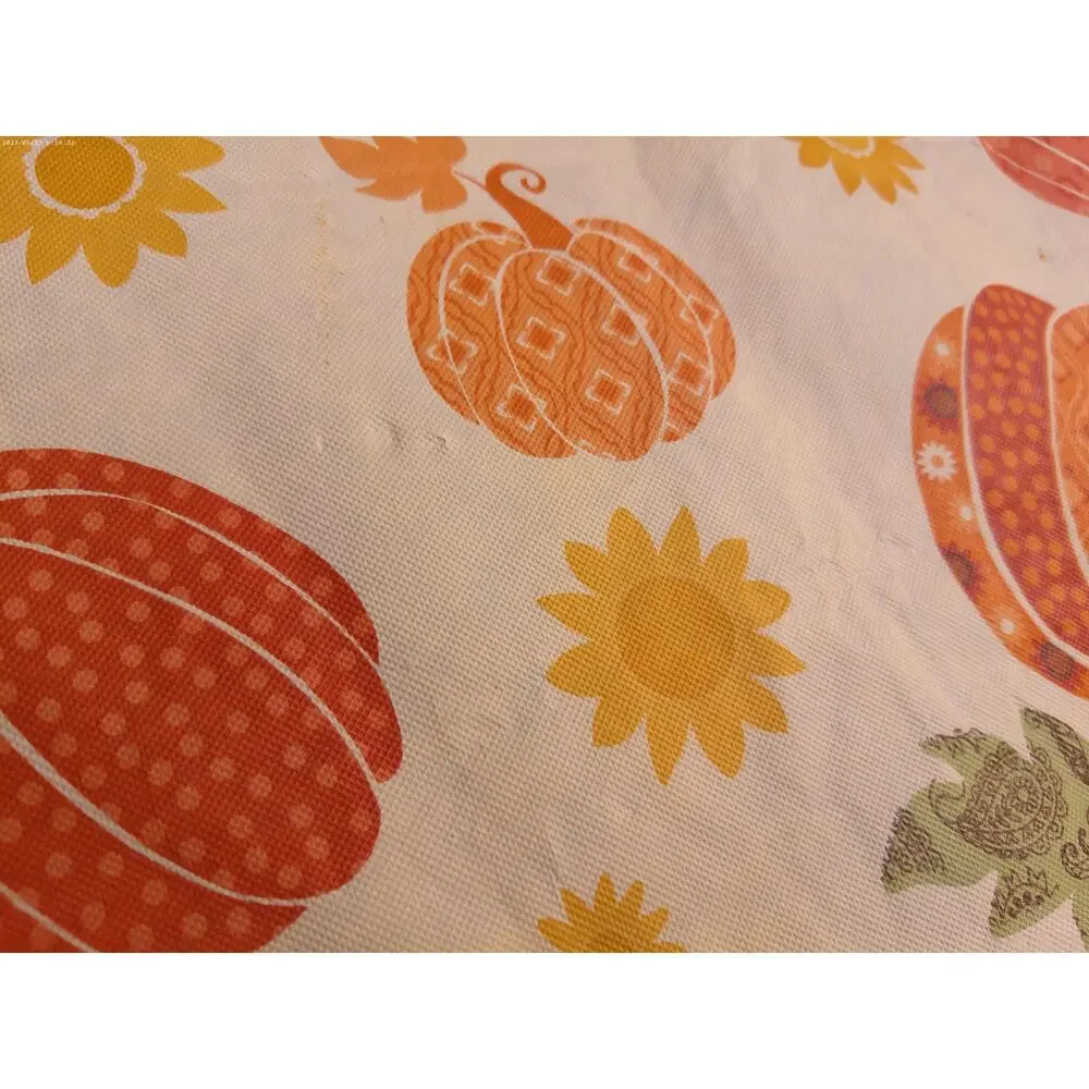 Halloween Pumpkin Fall Harvest Tablecloth Fabric Crafts Flannel Backed READ